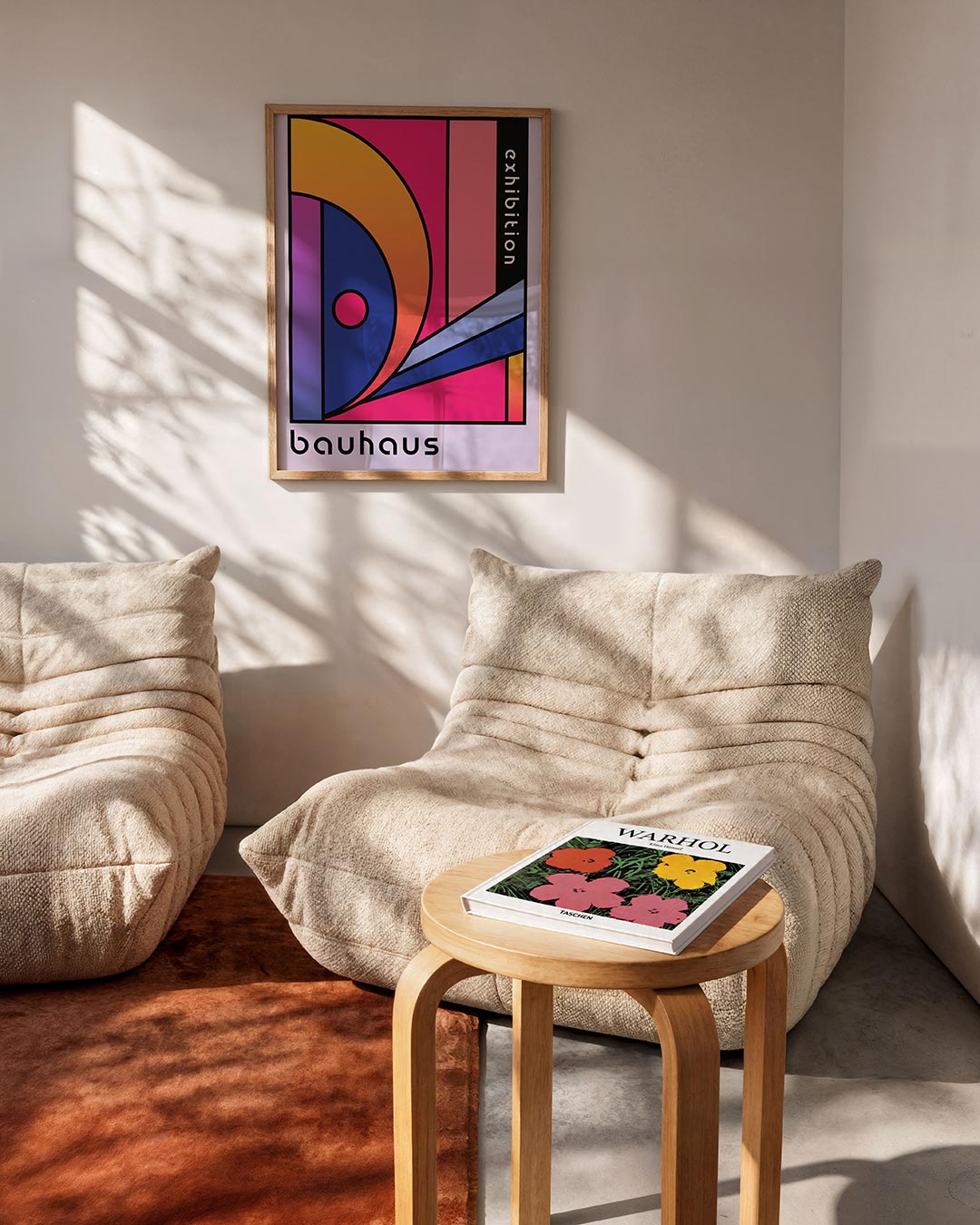 Vormen en kleurvlakken – geometrische Bauhaus poster in staand formaat