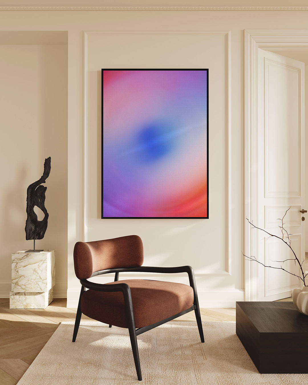 Kleurrijke vortex – staande wanddecoratie