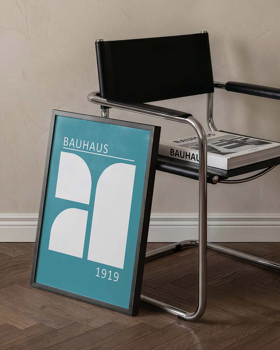 Vorm en balans – staande Bauhaus poster voor aan de muur