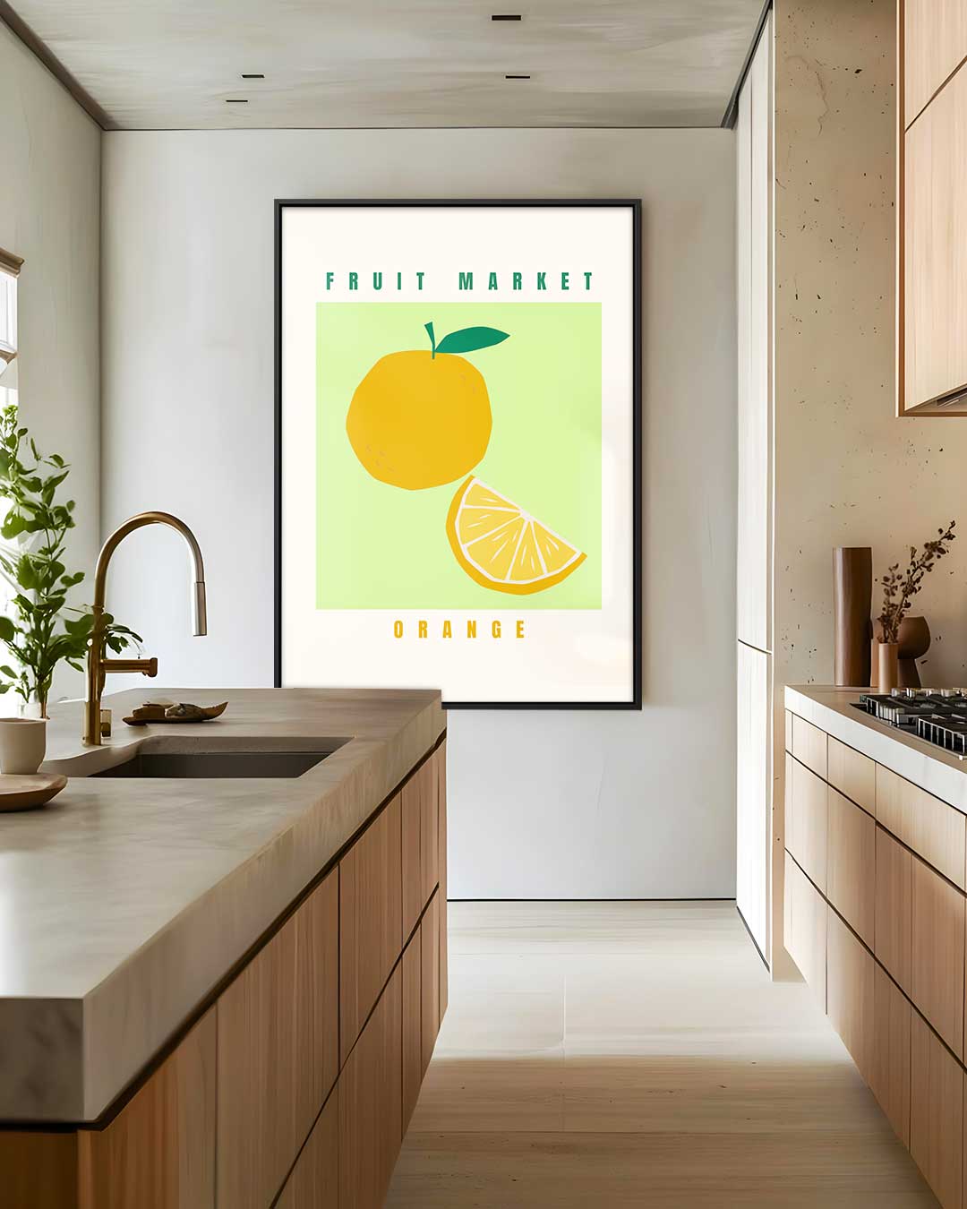 Fruit Market Oranje Poster – staand kunstwerk voor modern interieur