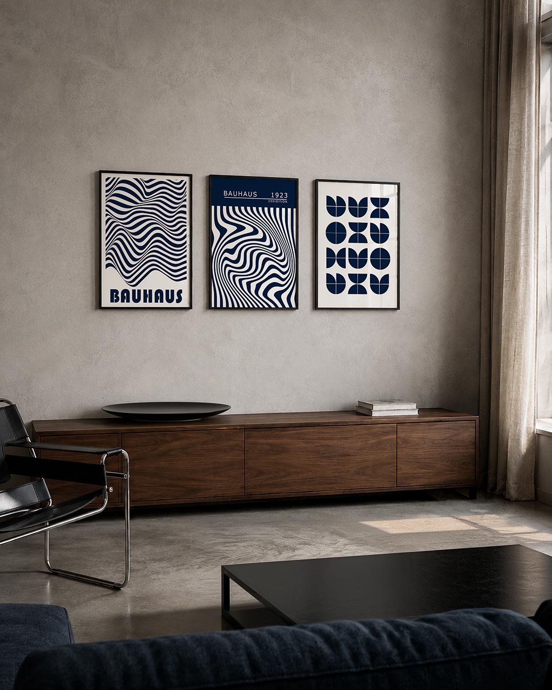 Abstract posterset – tweede productweergave – een abstracte posterset met donkere tinten en een rustige visuele opbouw.