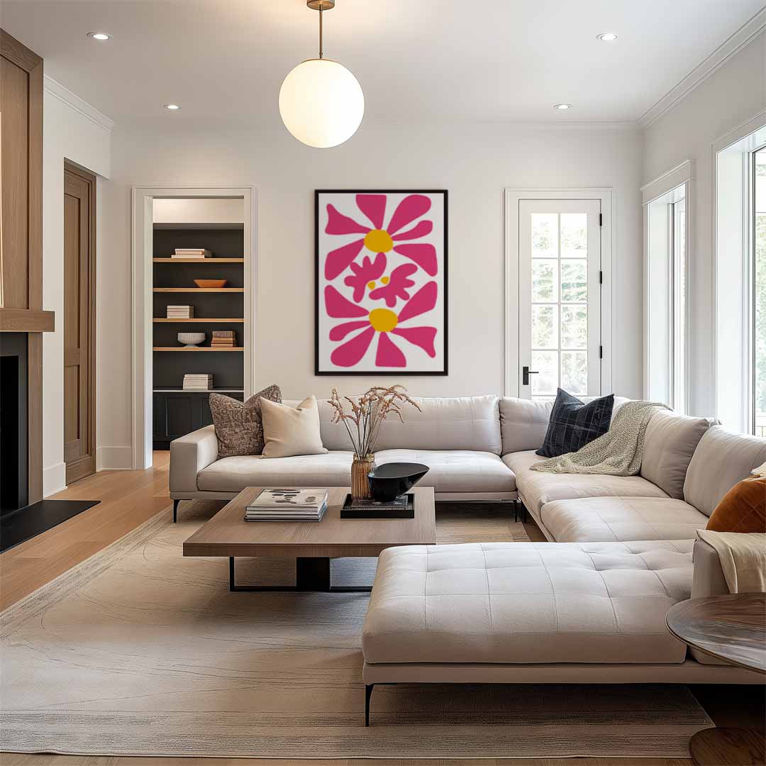 Vrolijke Bloemexplosie – canvas wanddecoratie in portret formaat