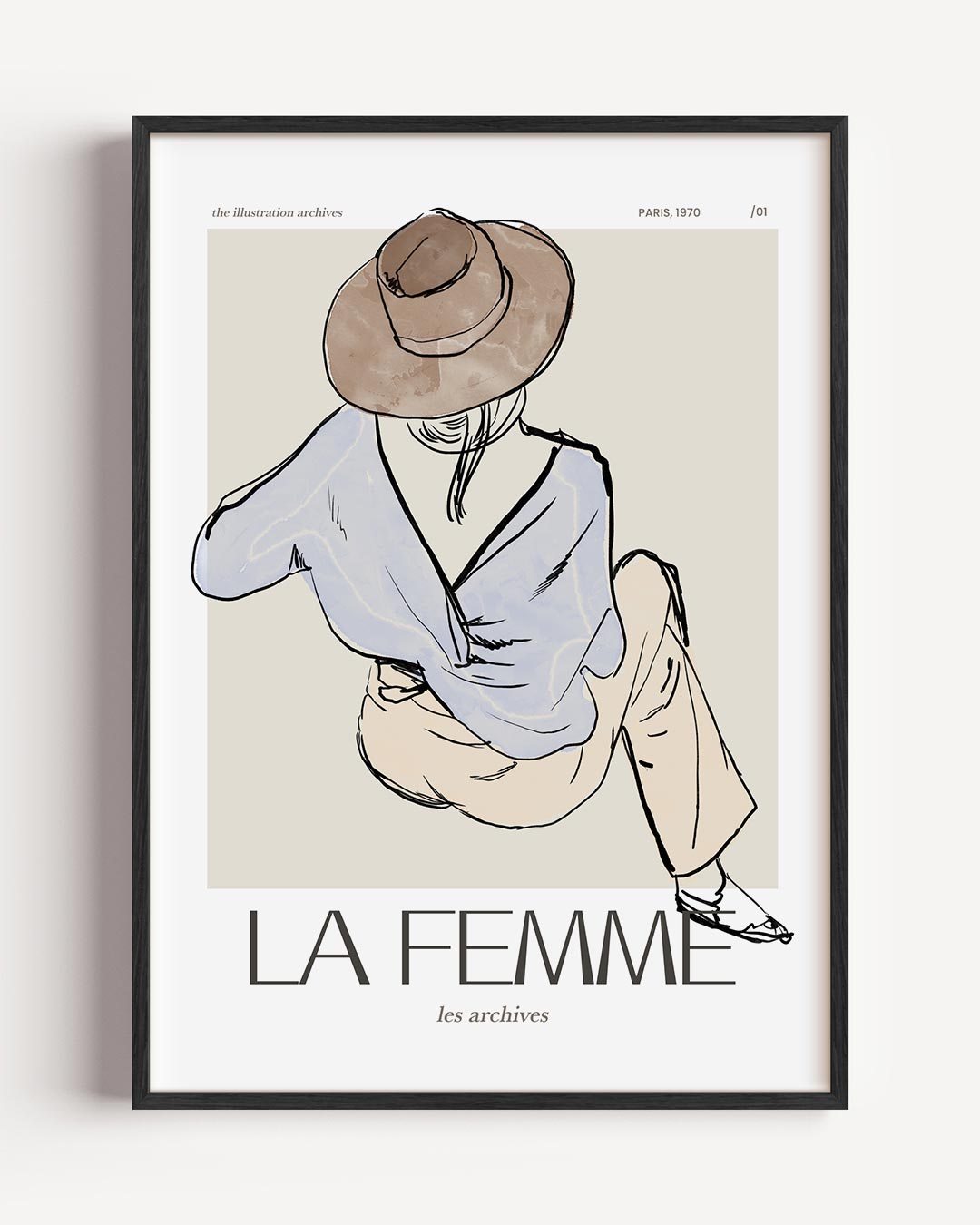 Vintage Parijse Chic – vrouwelijk portret poster als wanddecoratie