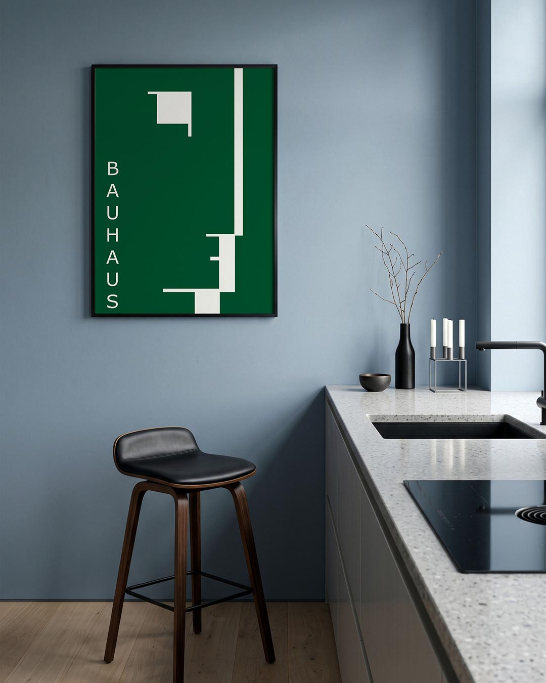 – geometrische Bauhaus poster in staand formaat