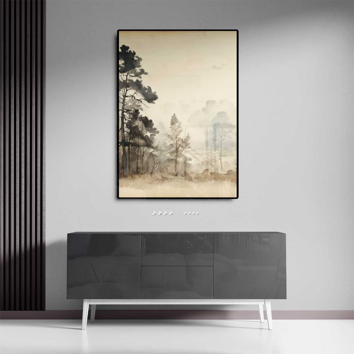 Rustige Bosmist – canvas kunstwerk als wanddecoratie