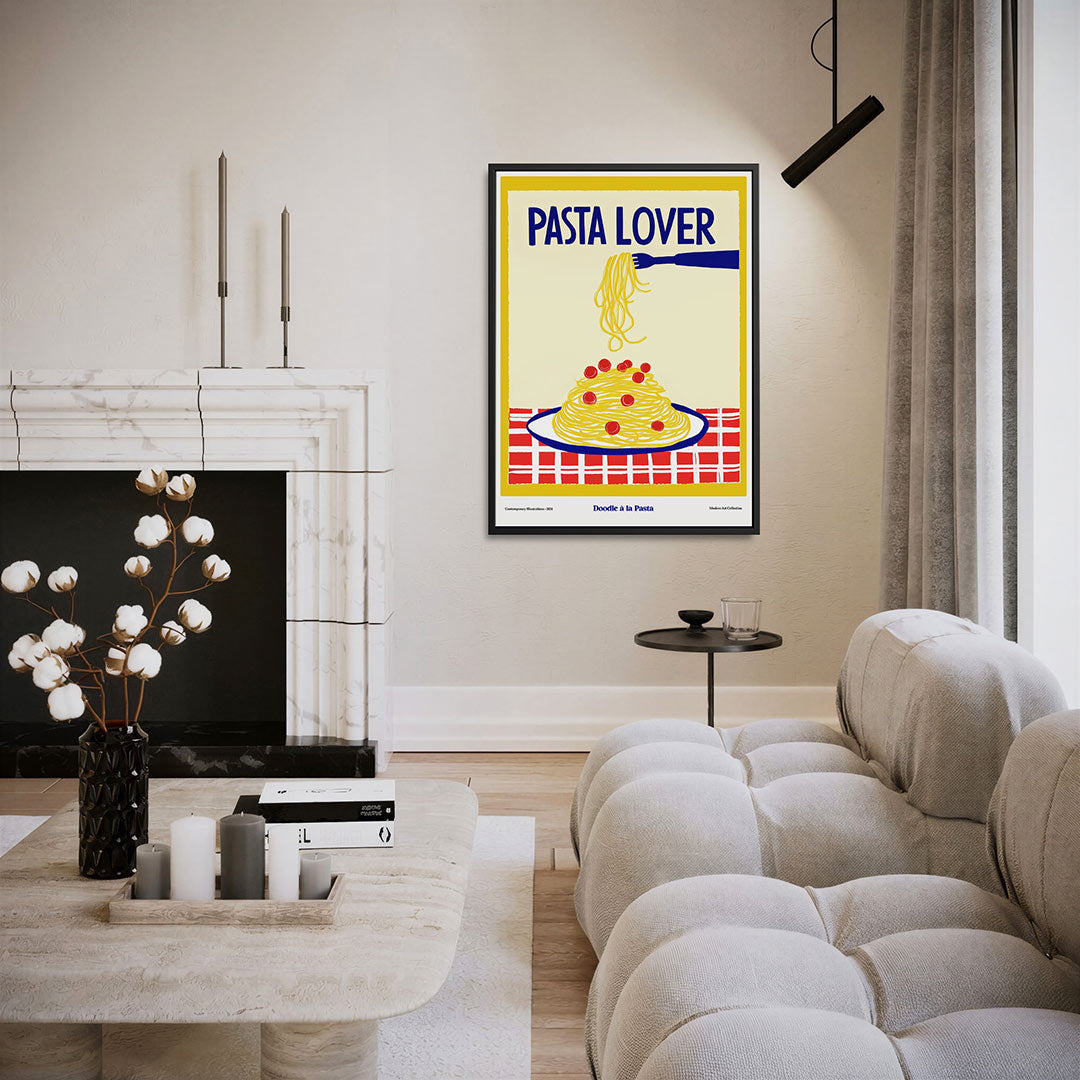 Pasta illustratie – moderne staande wandkunst