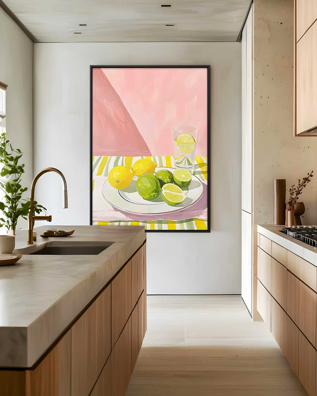 Citroenen en Limoenen op een Vrolijke Dag – modern portret kunstwerk van WallArtistic