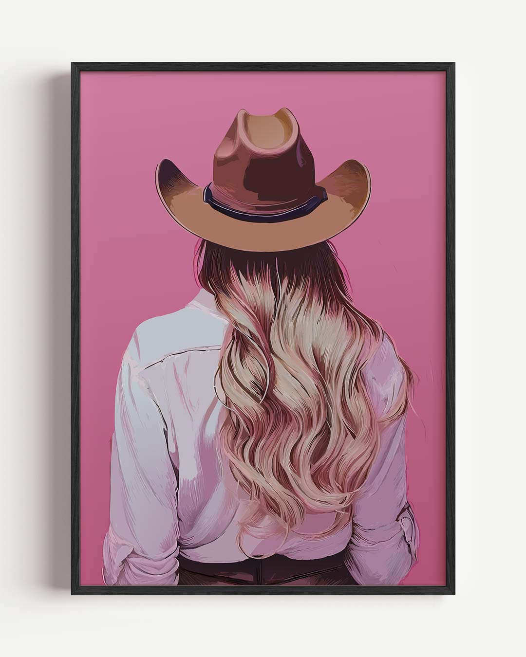 Stijlvolle Cowgirl – paas portret poster als wanddecoratie