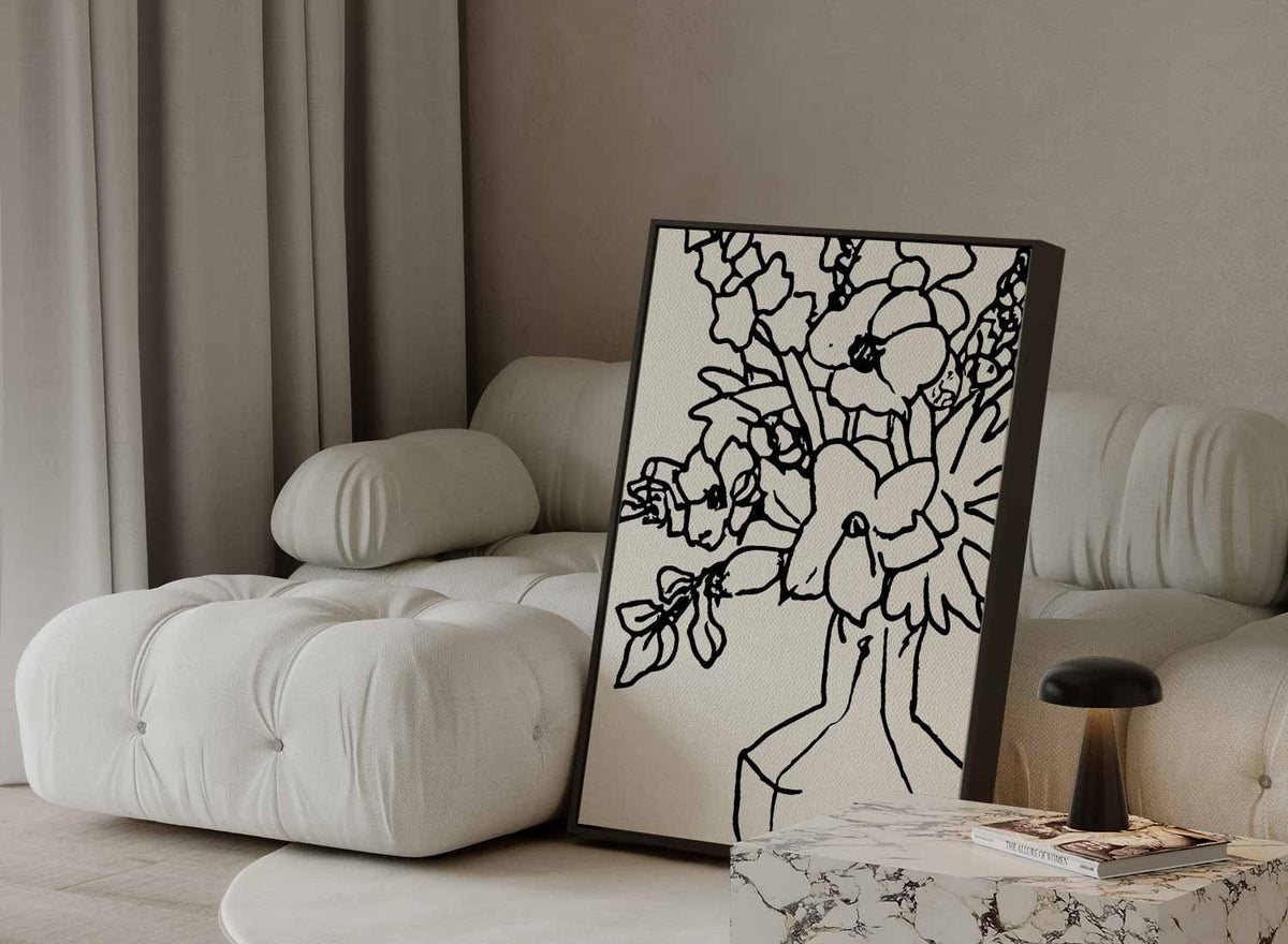 Bloemen in Lijn – plexiglas wanddecoratie in portret formaat