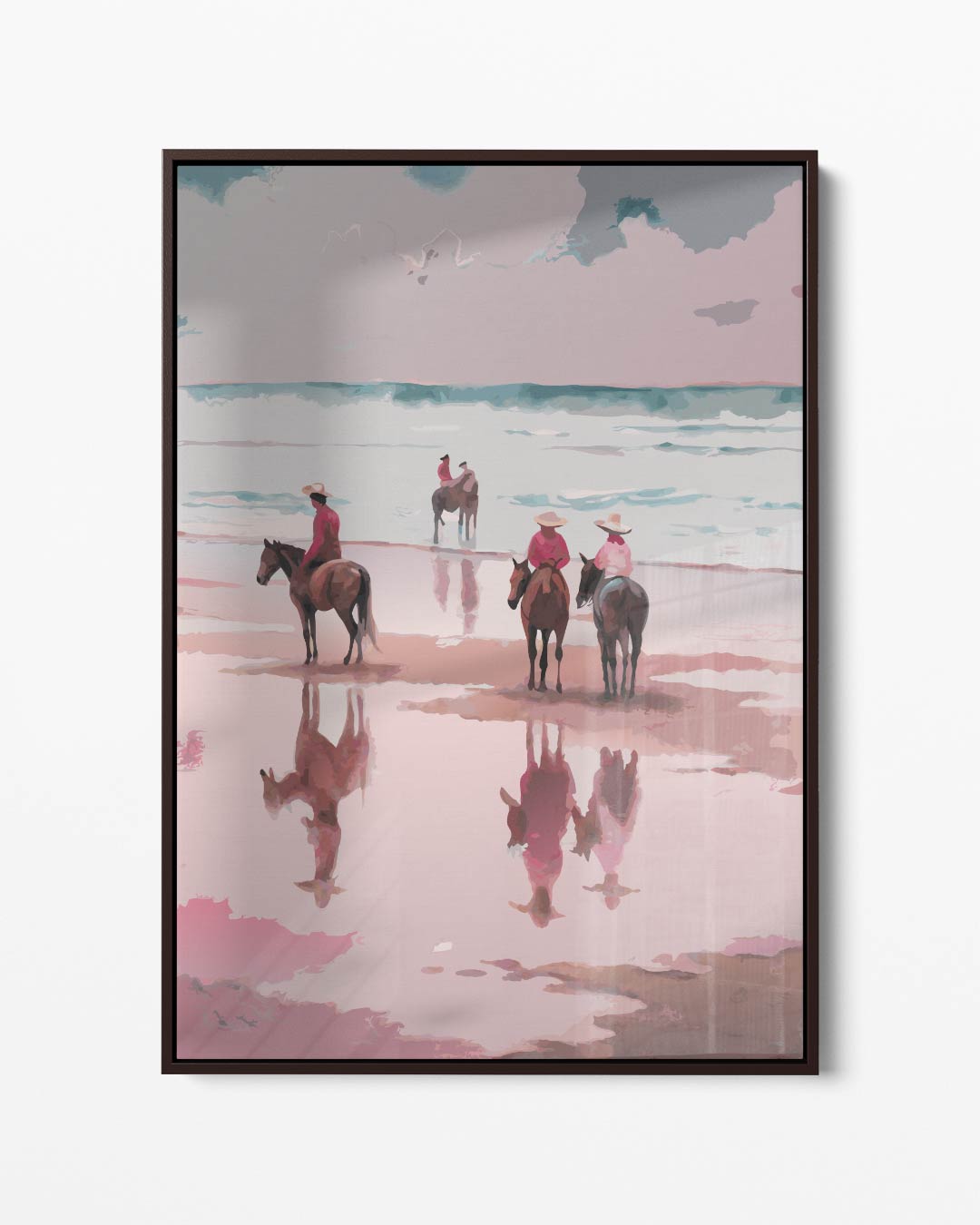 Strandrit in de Avondzon – portret kunstwerk als wanddecoratie