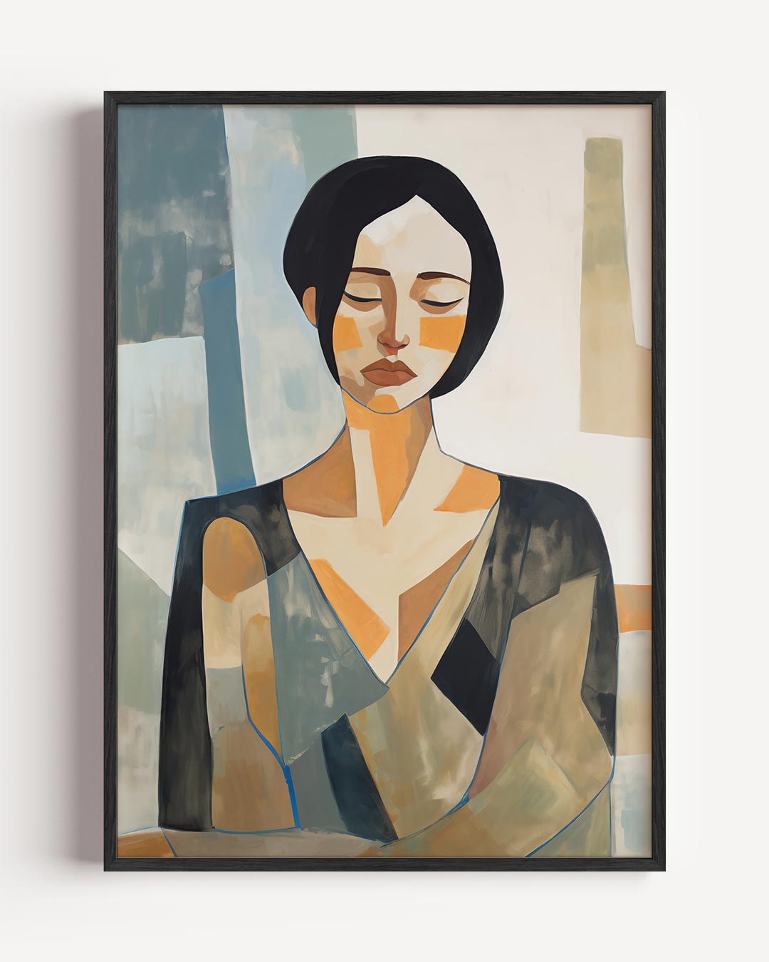 Abstracte Vrouwen Silhouet – vrouwelijk portret poster als wanddecoratie