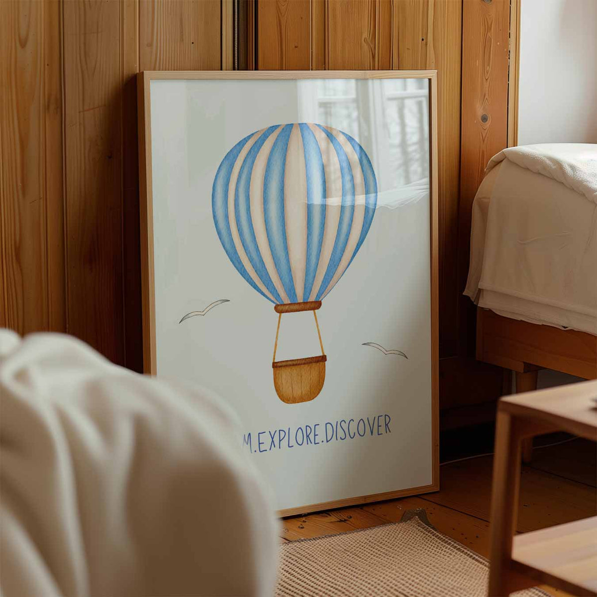 Luchtballon Illustratie – kinderposter in staand formaat