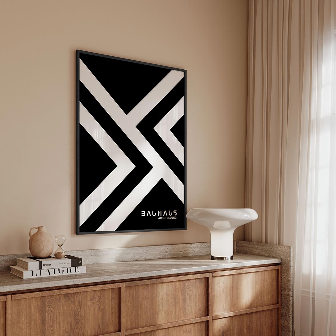 – geometrische Bauhaus poster in staand formaat
