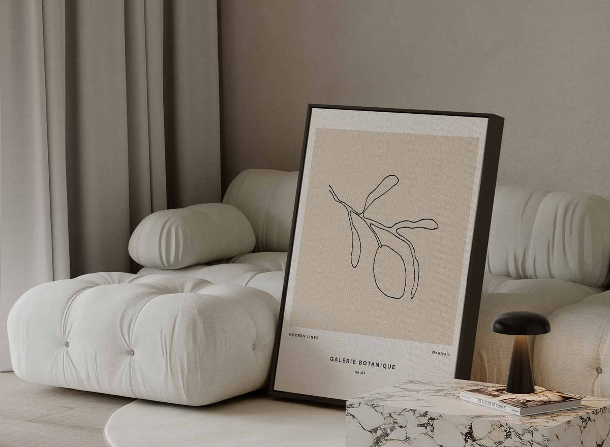 Moderne Botanische Lijnen – staande wandkunst voor woonkamer of interieur