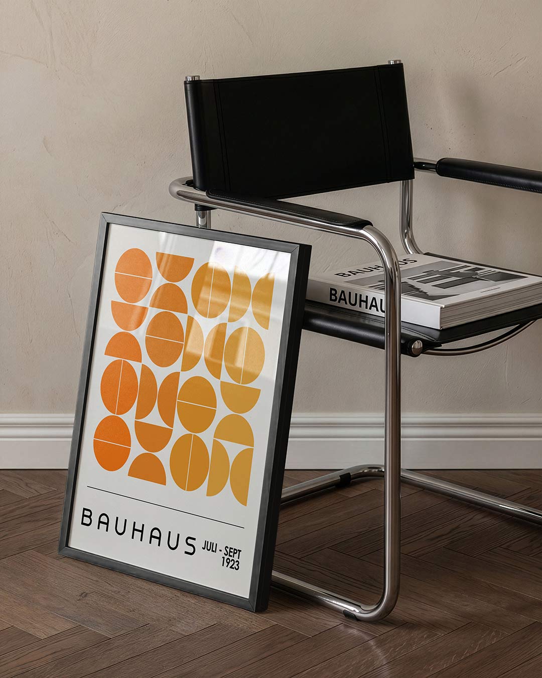 Vormritme en kleur – staande Bauhaus poster voor aan de muur