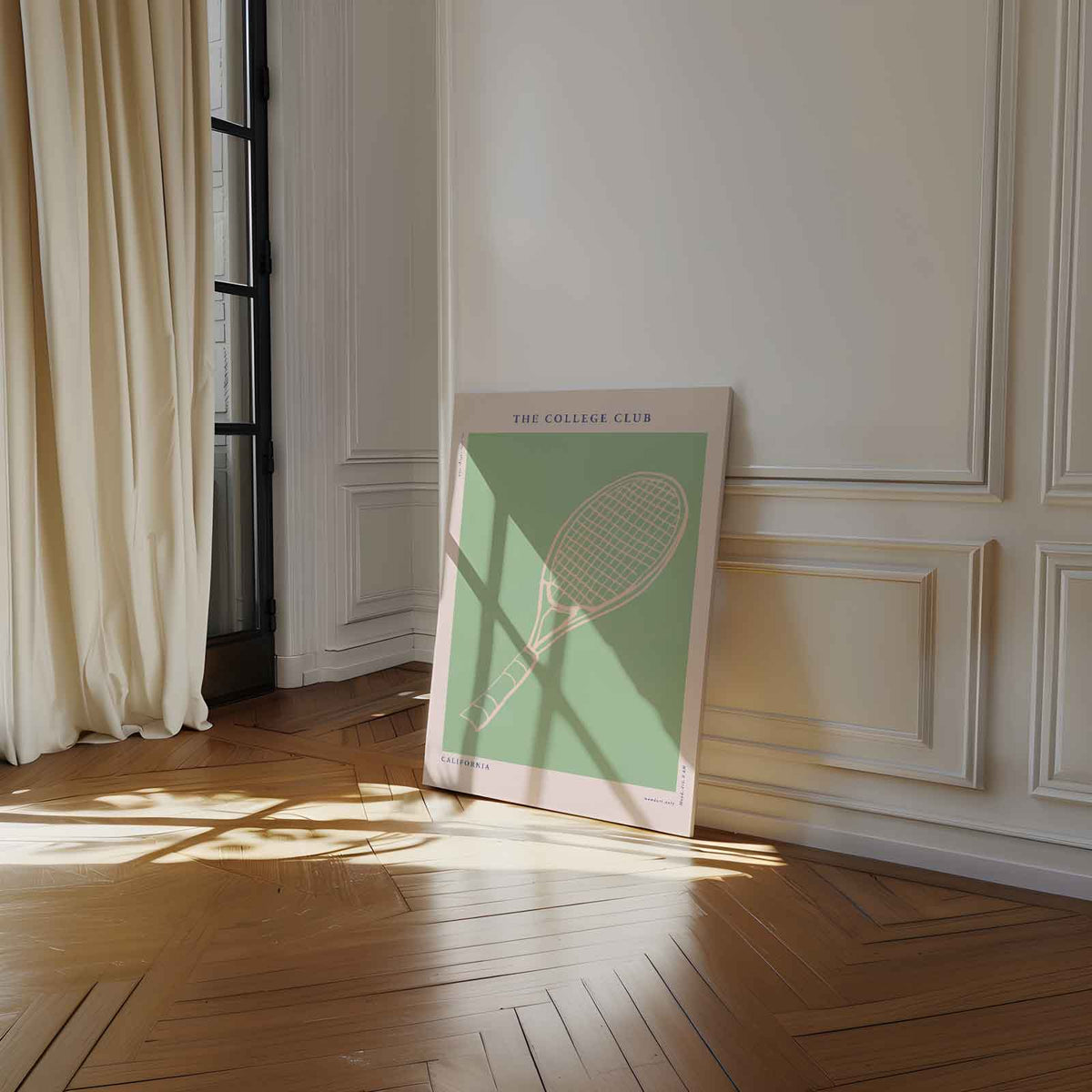 Tennis Club Poster – kunstwerk met zwarte baklijst
