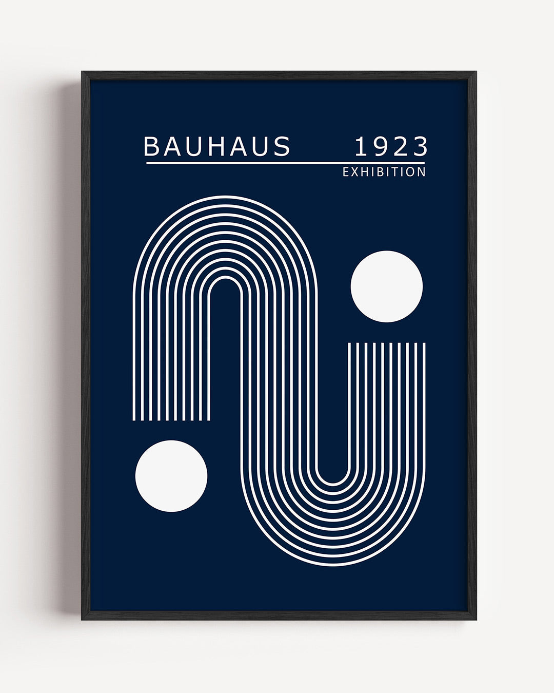 Lijnen en cirkelvormen – staande Bauhaus poster als wanddecoratie