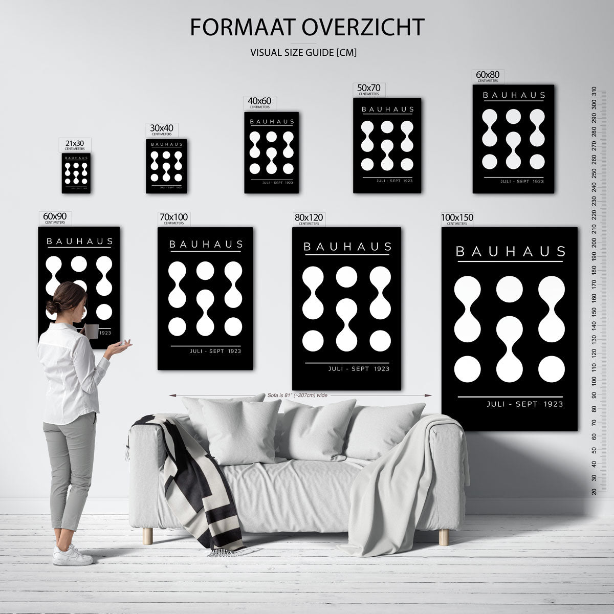 Vorm en balans – geometrische poster in Bauhaus-stijl van WallArtistic
