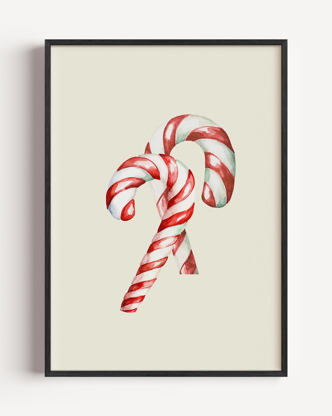 Kerstfeest Snoepstokjes – kerst portret poster als wanddecoratie