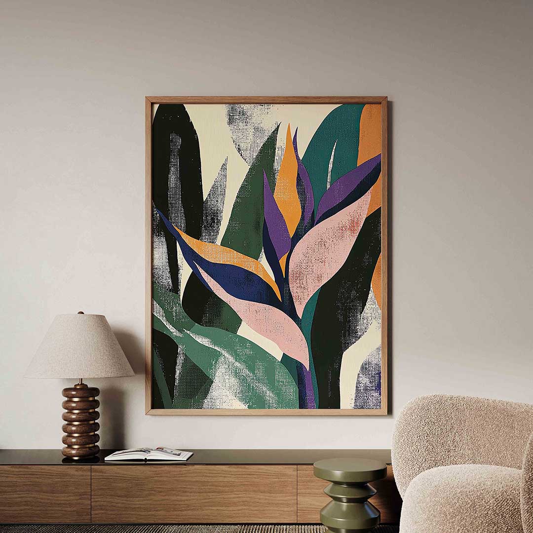 Abstracte bladeren – tropische jungle poster in staand formaat