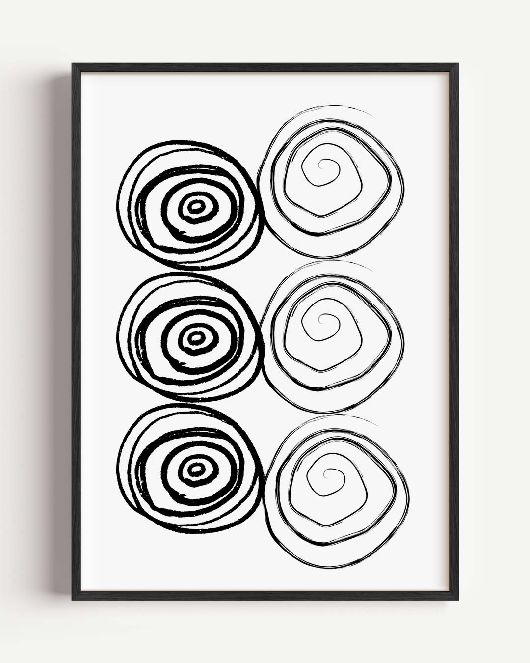 Minimalistische Spiraalpatronen – kleurrijke abstracte portret poster als wanddecoratie