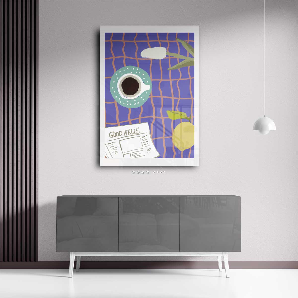 Ochtendgeluk voor Beginners – staand kunstwerk voor modern interieur