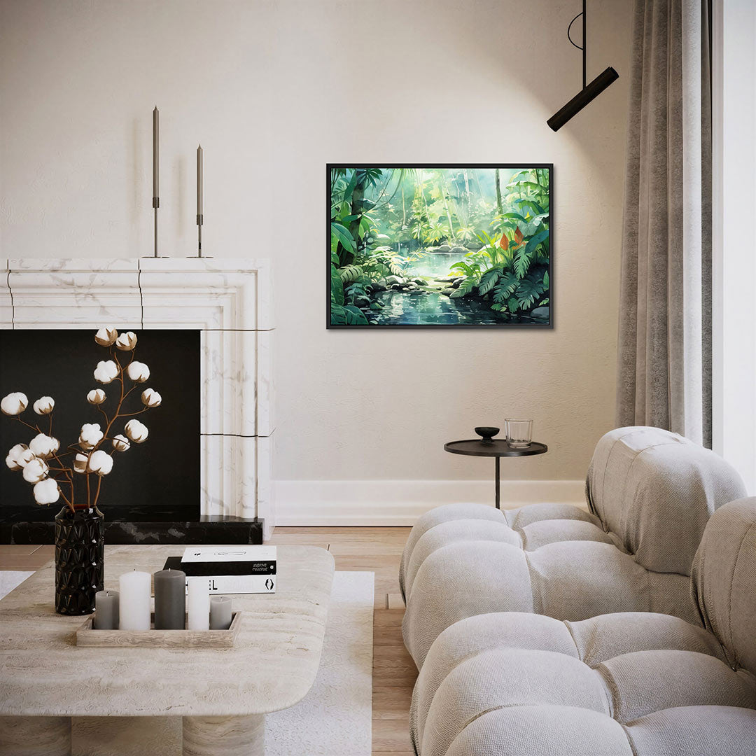 Weelderige jungle – liggende wanddecoratie