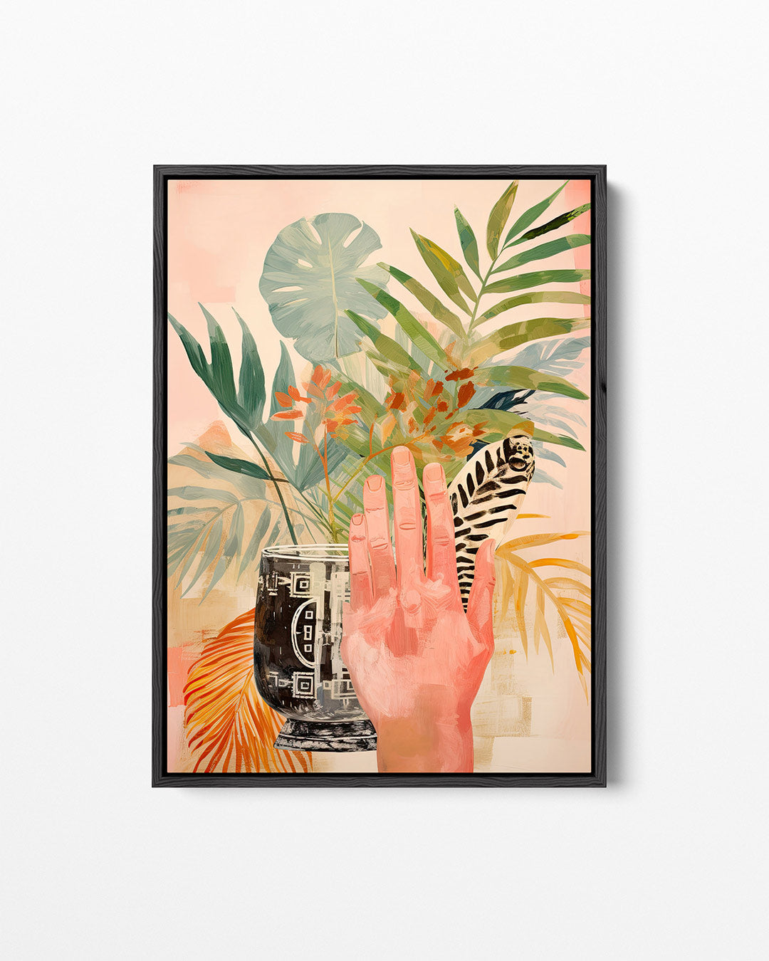 Vrolijke botanische compositie – staand wanddecoratie kunstwerk