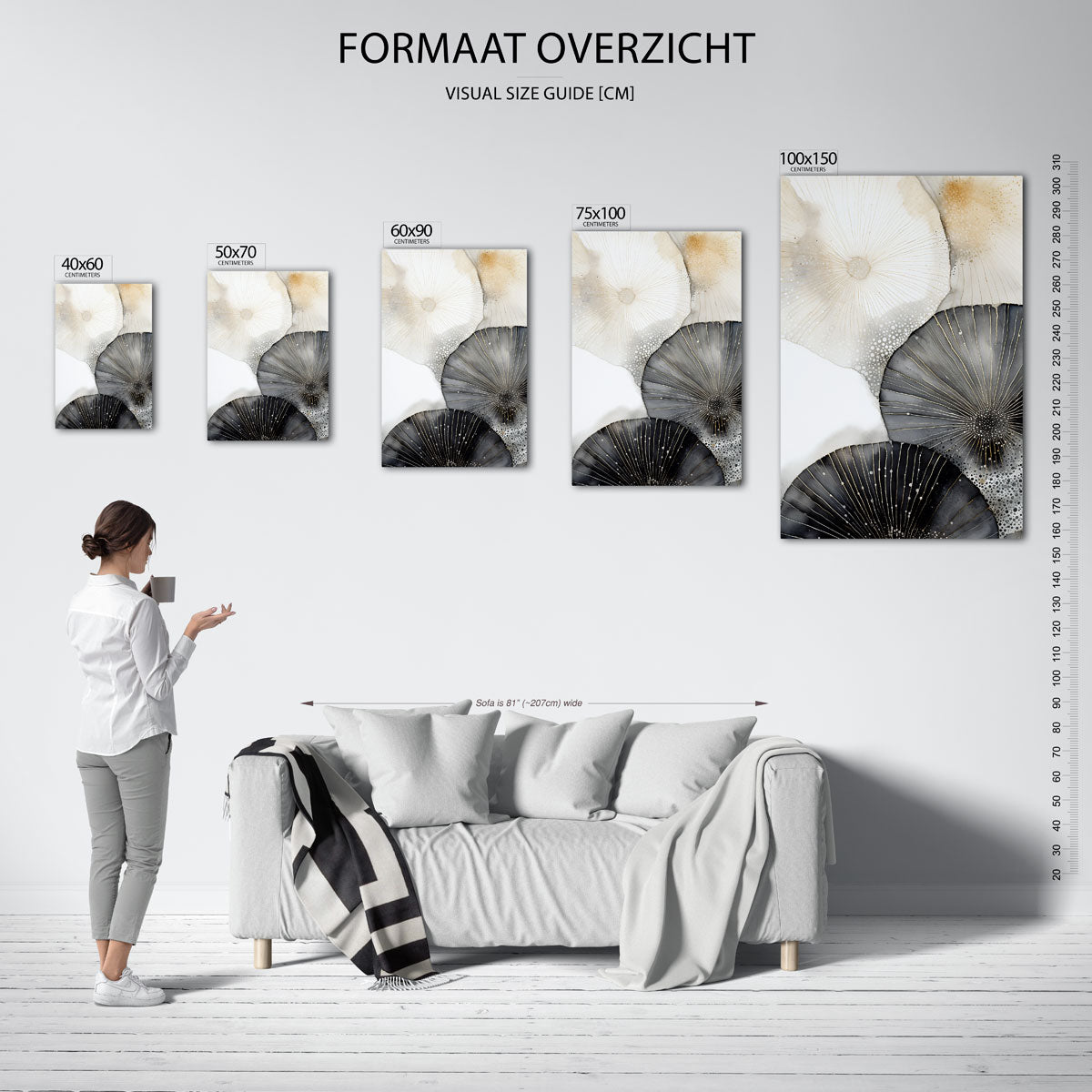 Organische vormen – staand wanddecoratie kunstwerk