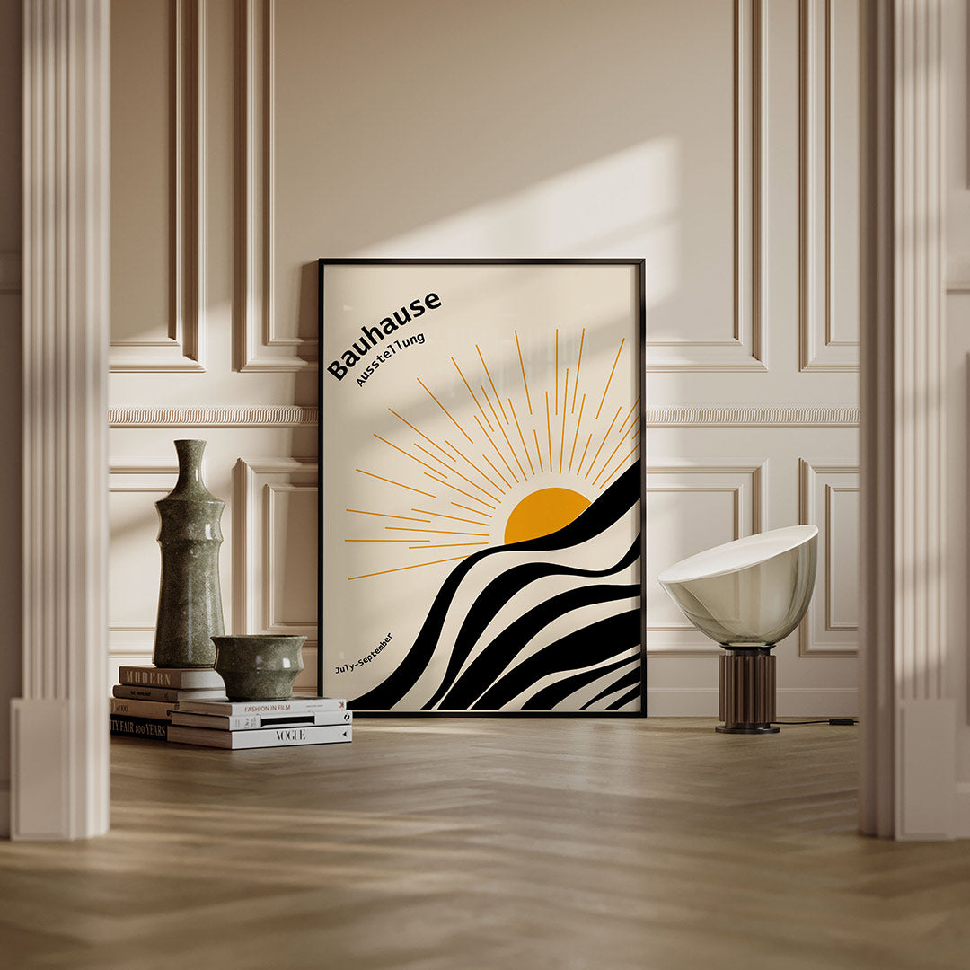 Zon en lijnen – moderne Bauhaus wandkunst als poster
