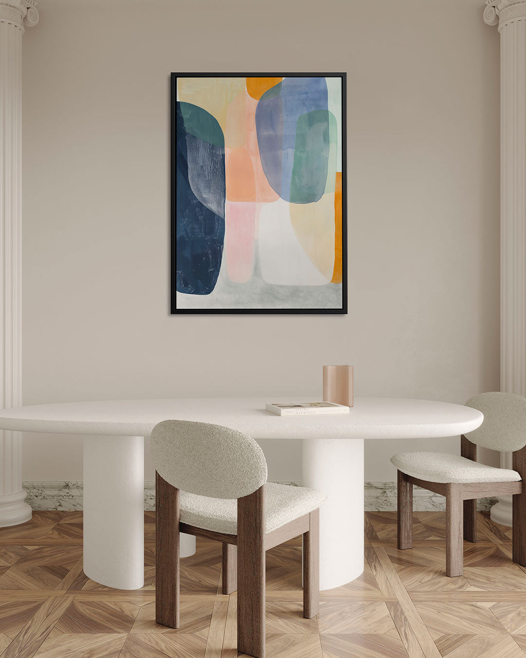 Organische kleurencompositie – staand wanddecoratie kunstwerk