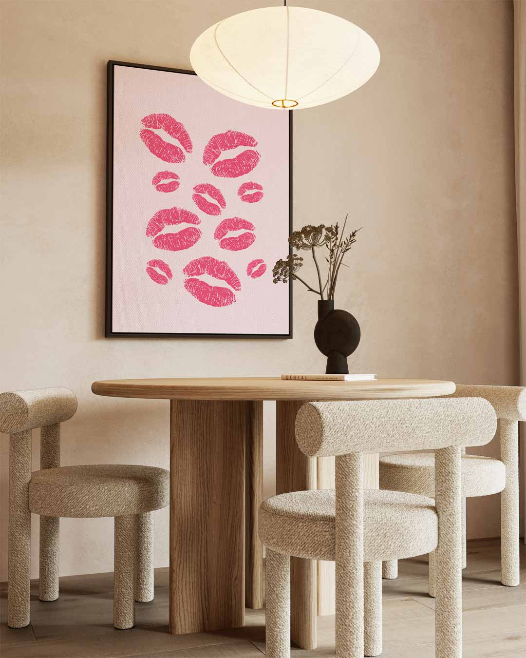 Lippenrood Kunstwerk – canvas wanddecoratie in portret formaat