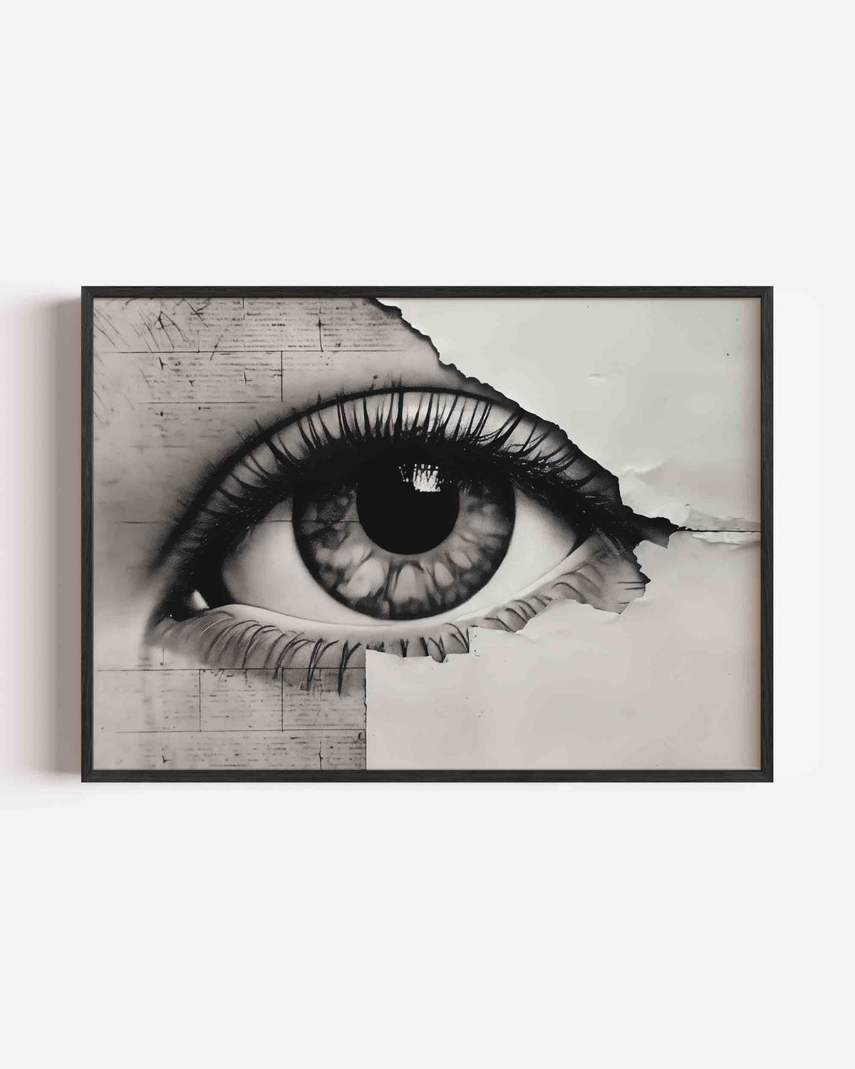 Oog in zwart wit – hedendaagse illustratie poster in landscape formaat