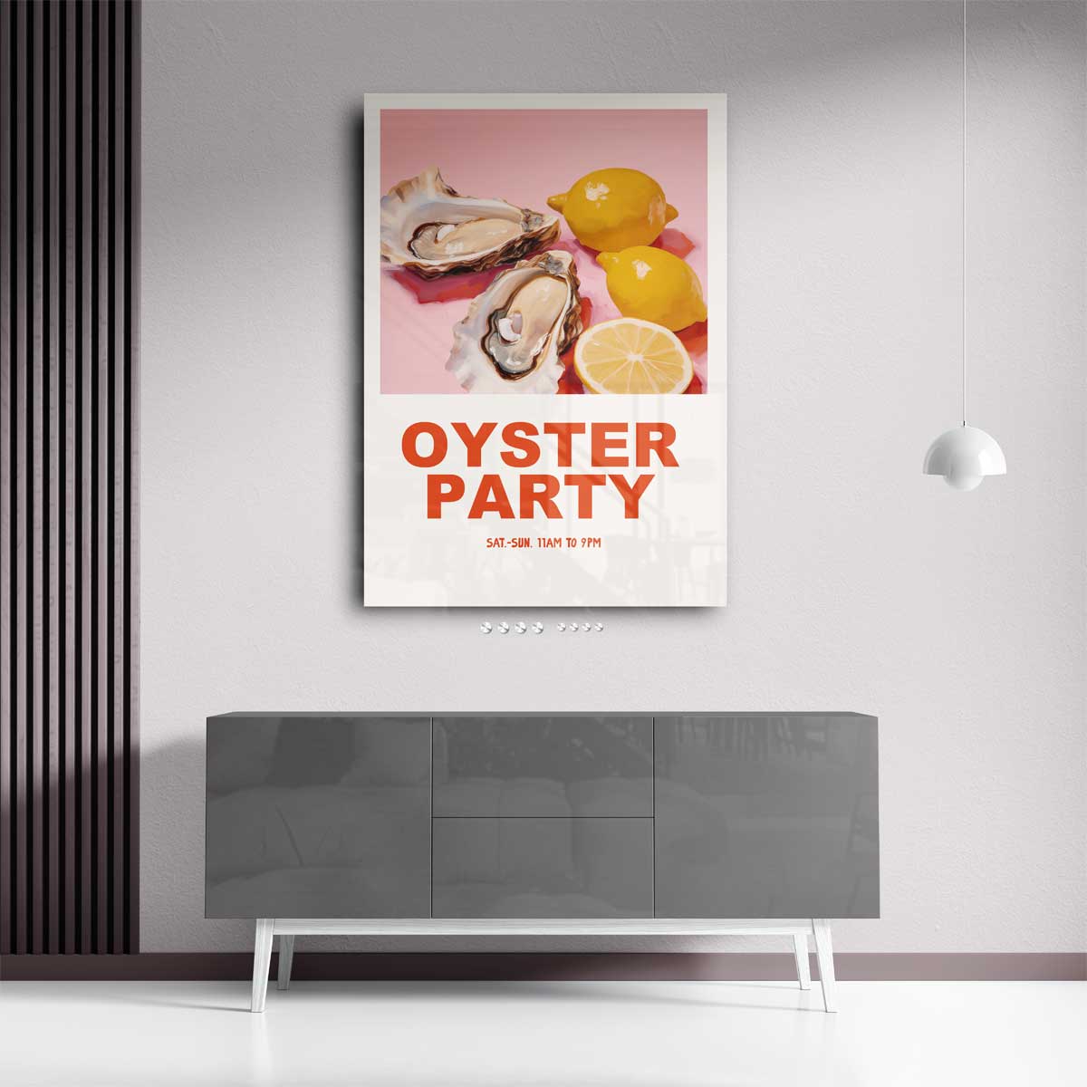 Oesterfeest Poster – kunstwerk met zwarte baklijst