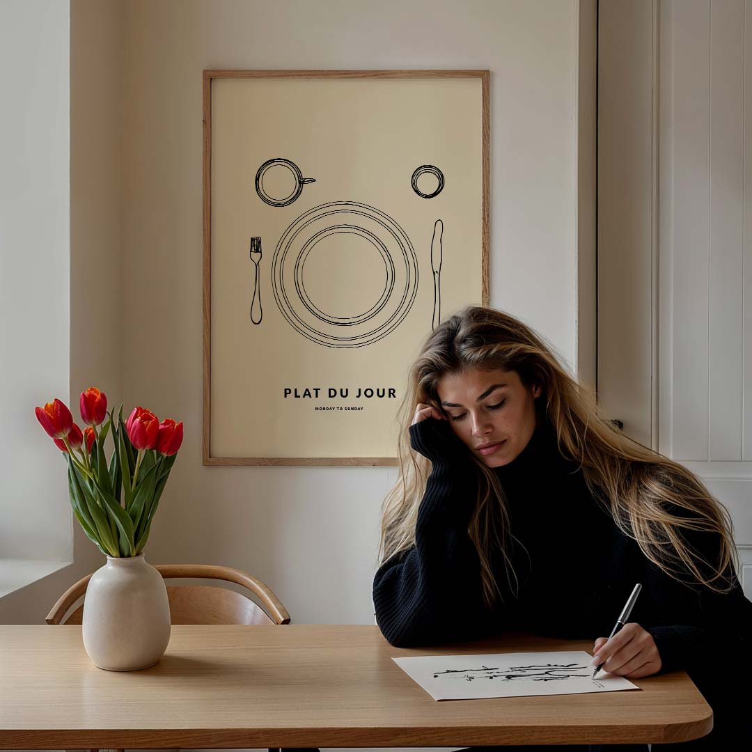 Plat du Jour – culinaire wandkunst als portret poster