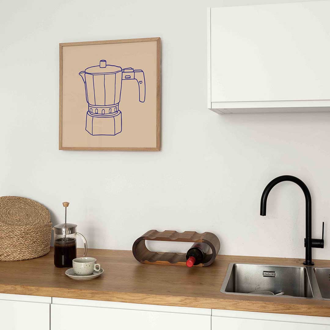 Koffiepot – keukenposter in vierkant formaat