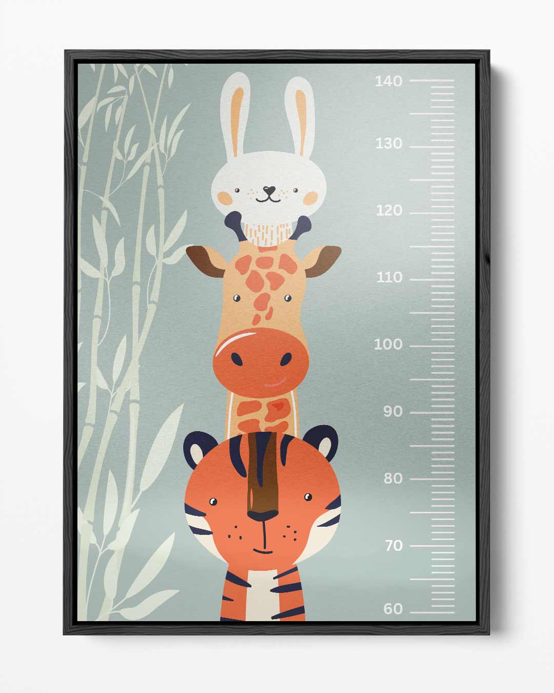 Dieren Groeimeter Poster – portret kunstwerk als wanddecoratie
