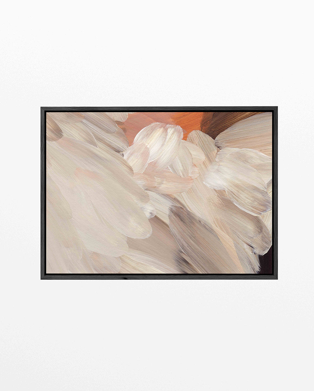Organische penseelstreken – Beige – liggend wanddecoratie kunstwerk