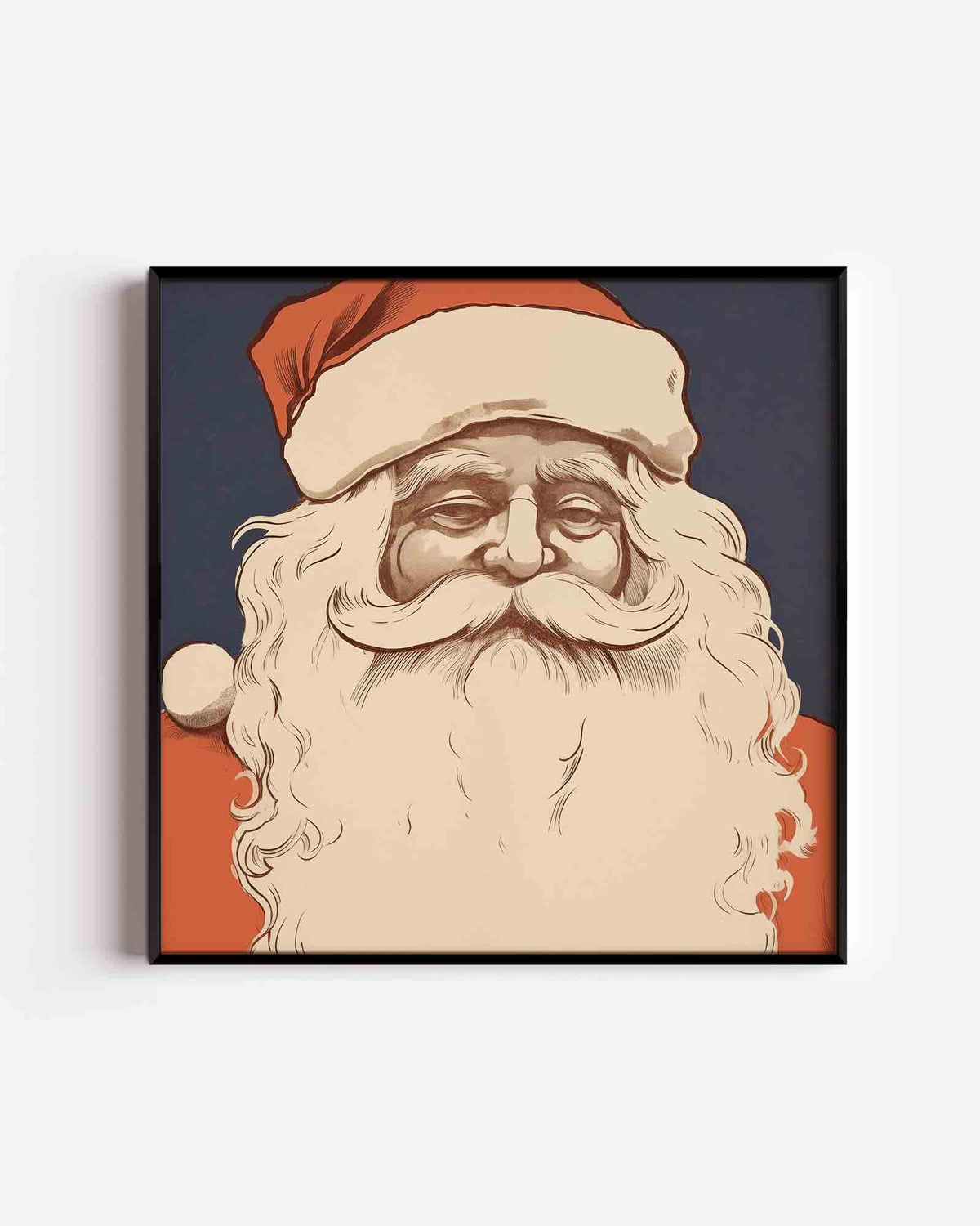 Kerstman portret – kerst vierkante poster als wanddecoratie