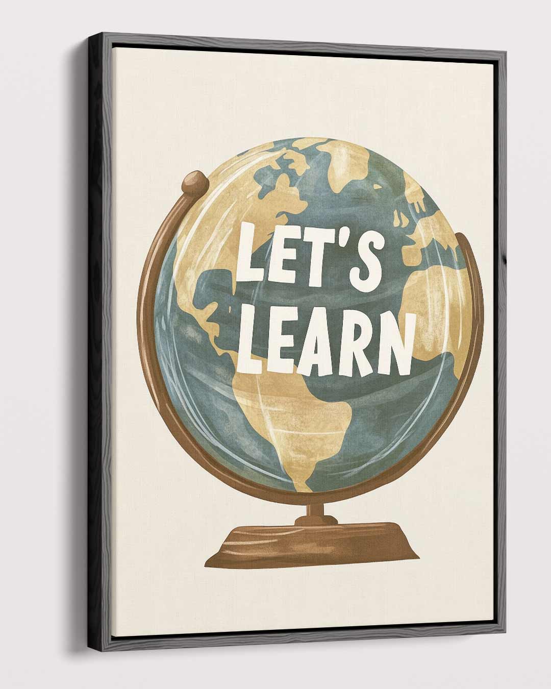 Wereldbol "Let's Learn – plexiglas wanddecoratie in portret formaat