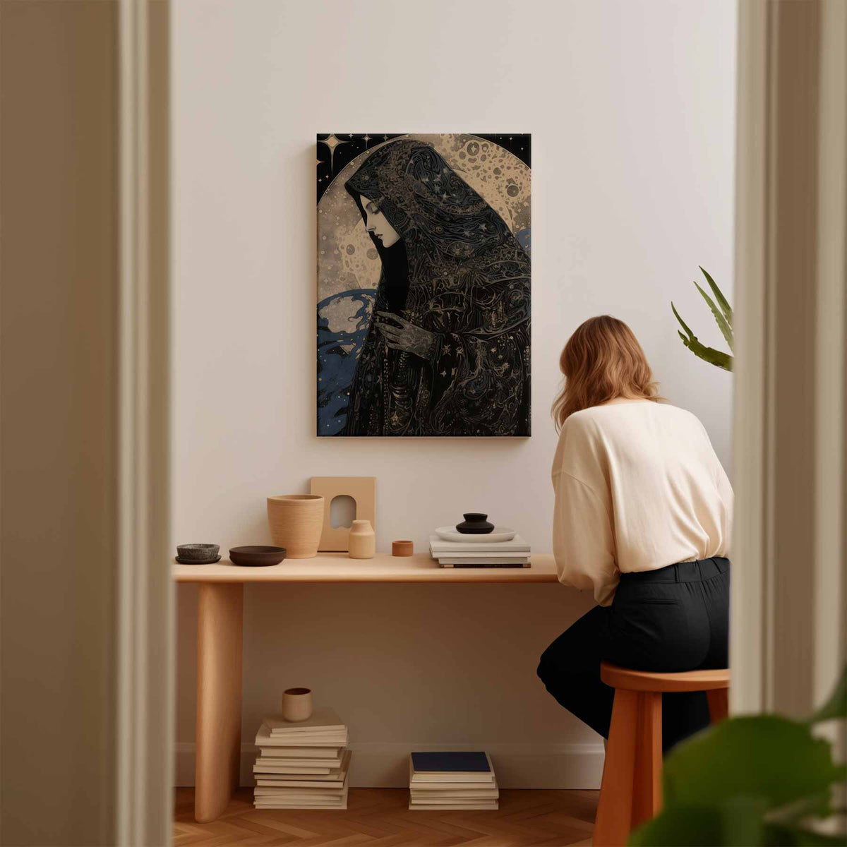 Mystieke Maanwacht – plexiglas kunstwerk als wanddecoratie