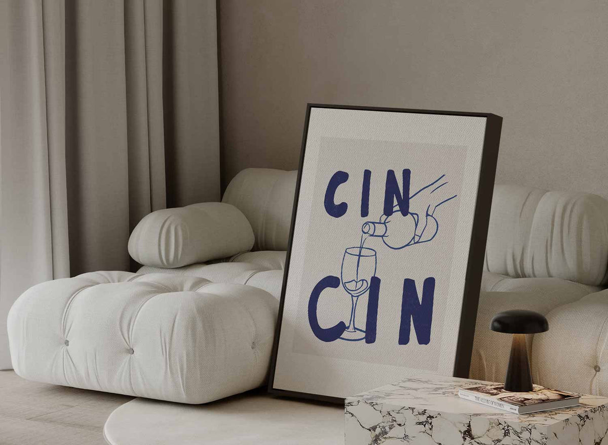 Cin Cin Cheers Illustratie – plexiglas wanddecoratie in portret formaat