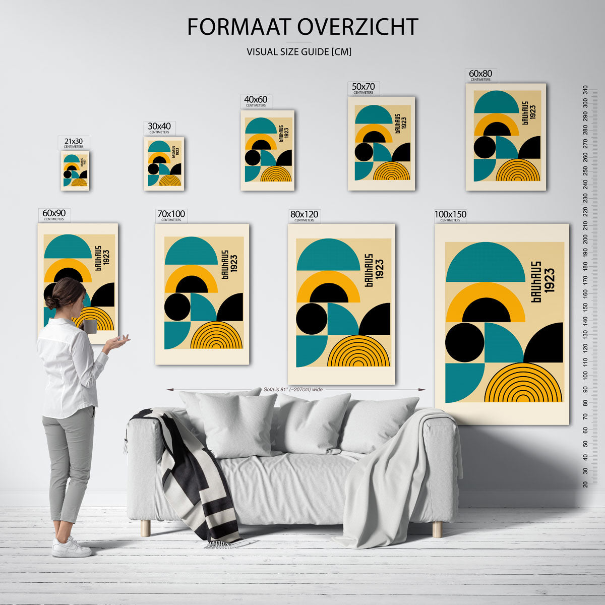 Vormen en vlakken – geometrische poster in Bauhaus-stijl van WallArtistic