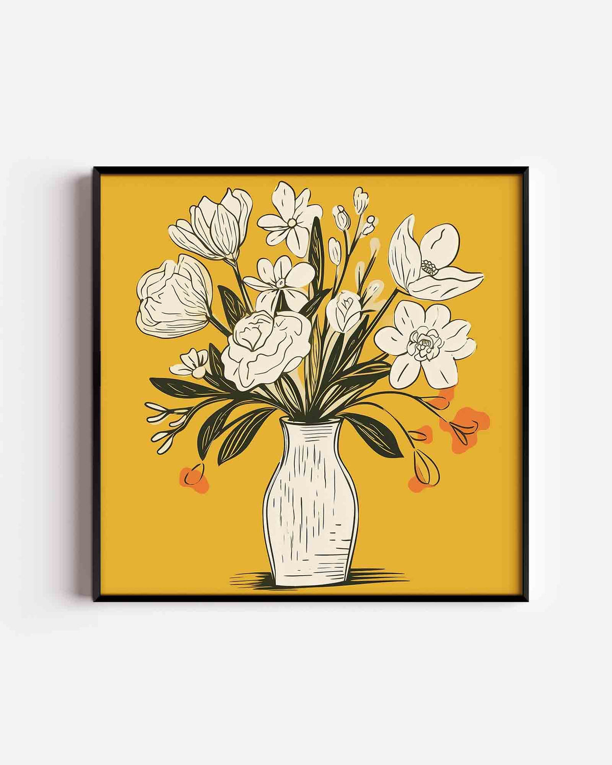 Bloemen in vaas – bloemen vierkante poster als wanddecoratie