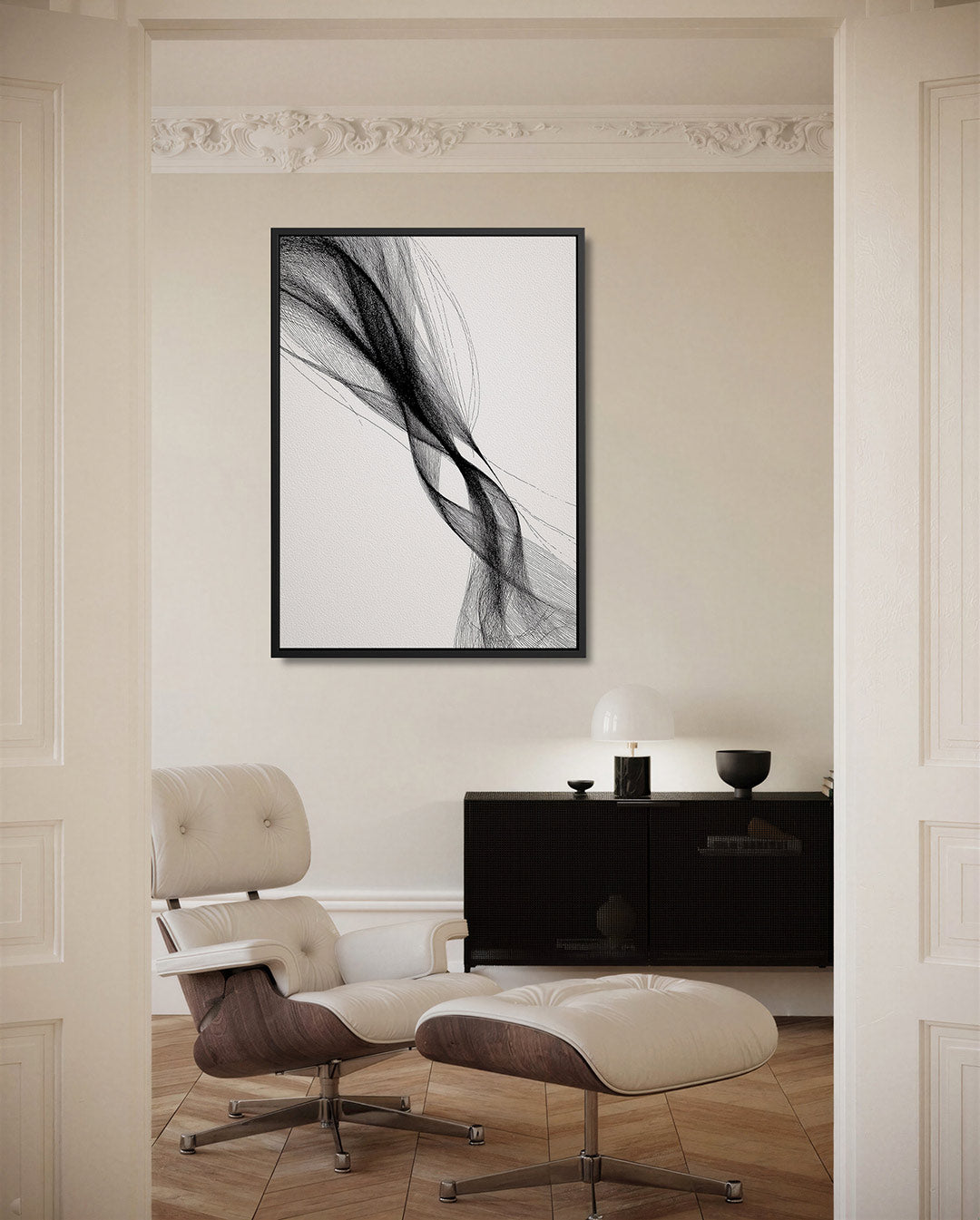Dynamische lijnen – moderne staande wandkunst