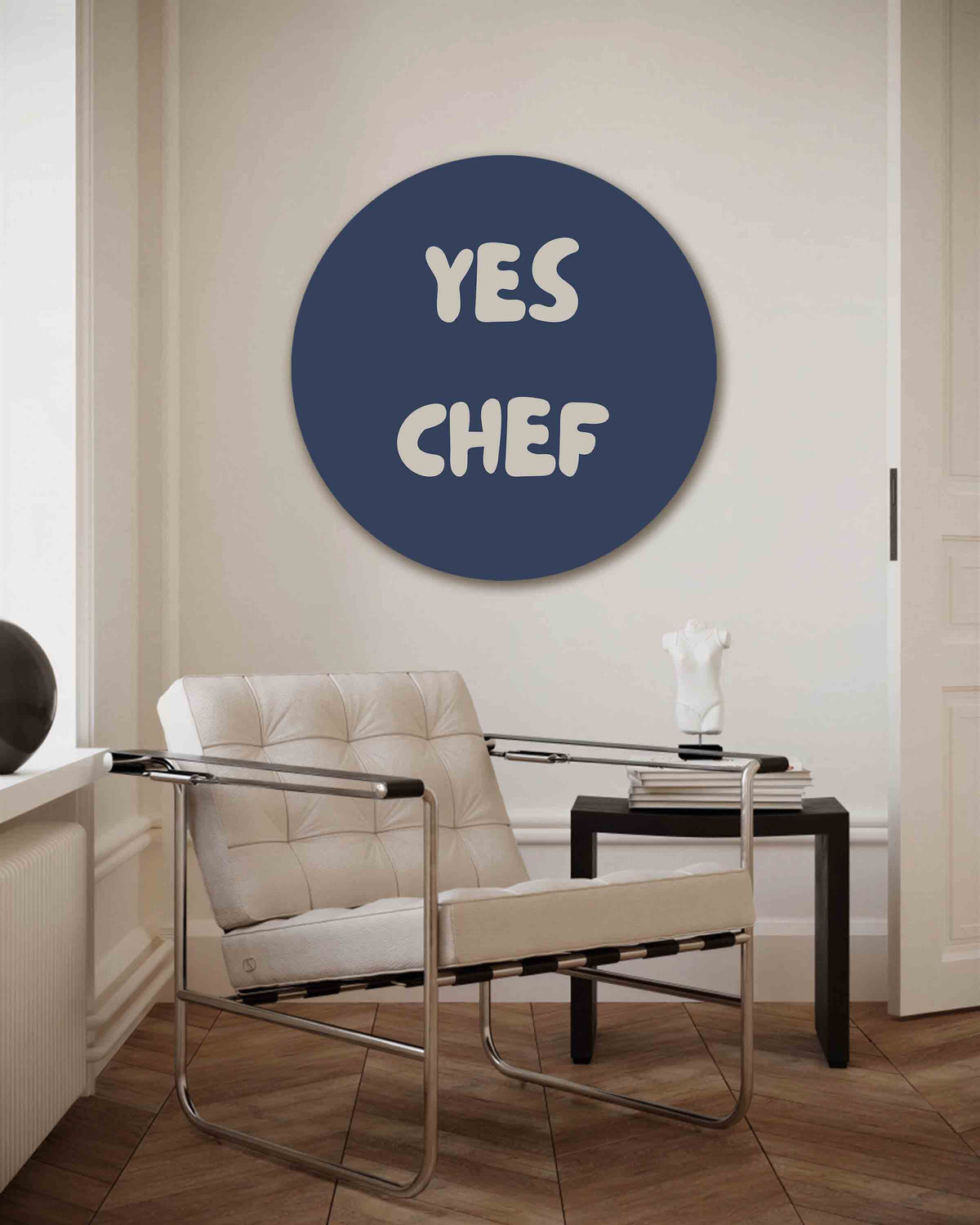 Yes chef – kleurrijke muurcirkel als ronde wanddecoratie