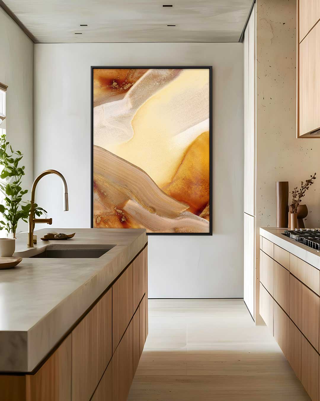 Natuurlijke Warmte – staande wandkunst voor woonkamer of interieur