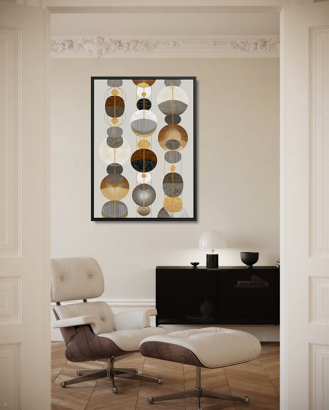 Geometrische cirkelpatronen – moderne staande wandkunst