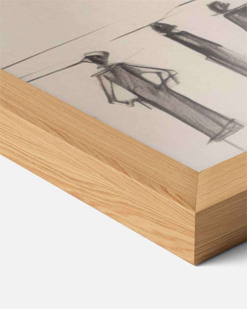 Stijlvolle Modetekeningen – staande vintage wanddecoratie van WallArtistic