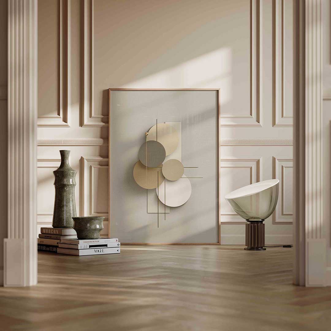Abstracte cirkels – staande abstracte wanddecoratie van WallArtistic